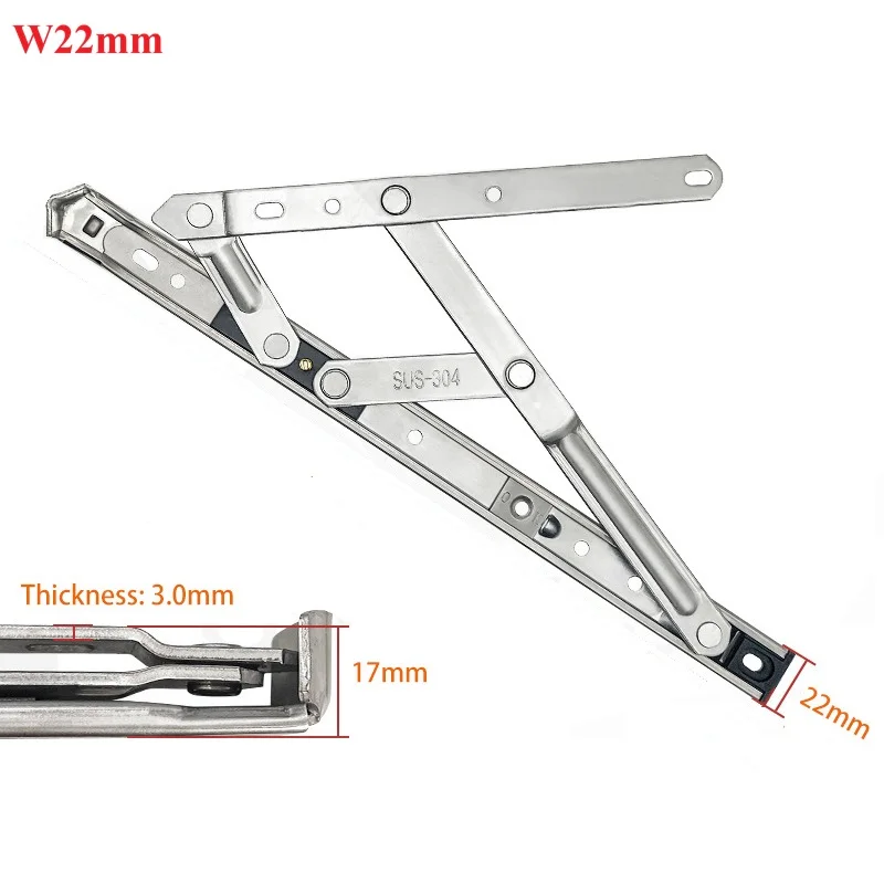 2Pcs 304 Stainless Steel Casement Window Wind Brace Friction Hinge Stay Top Hinged Restrictors