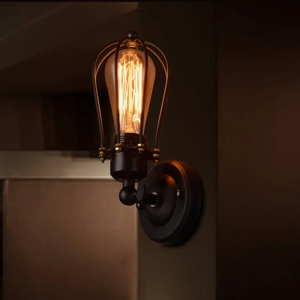 Appliques Murales Vintage en Métal Noir pour Loft, Café-Bar, délégations, Couloir Rustique, Tendance