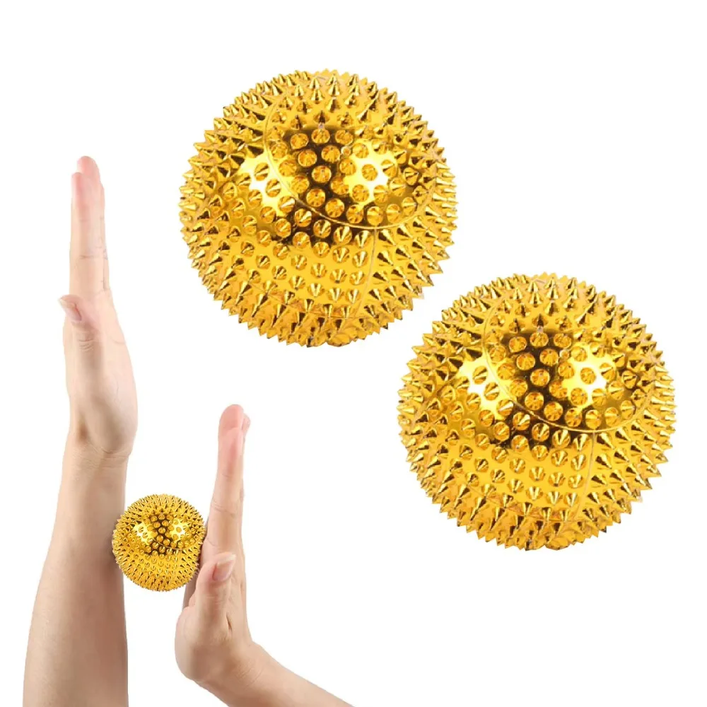 1Pair Yoga Fitness Ball Magnetic Therapy Massager Magnet Hand Acupuncture Ball Acupoint Needle Massage Men Women Pressure Relief view 4
