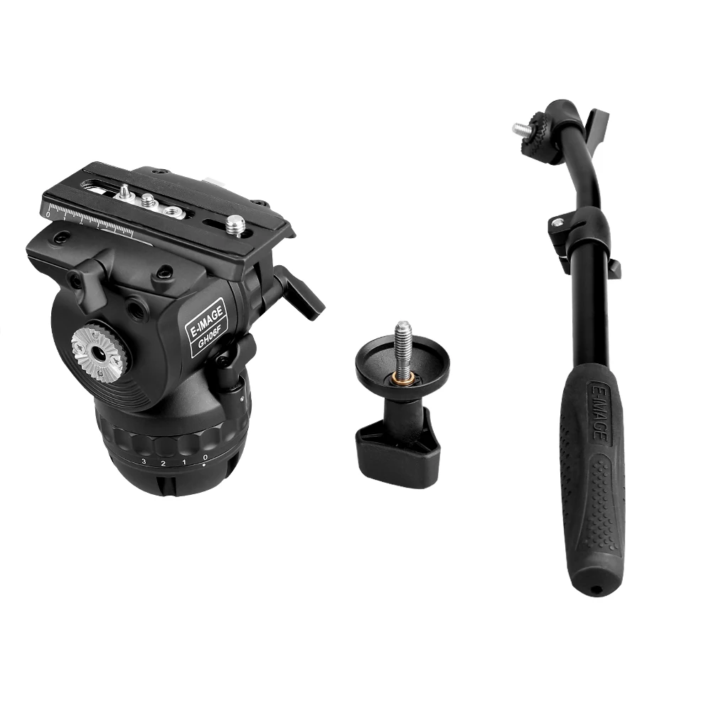 

E-IMAGE GH06F Профессиональная видеоголовка с плоским основанием, максимальная нагрузка 6 кг, 6-ступенчатая система противовесов