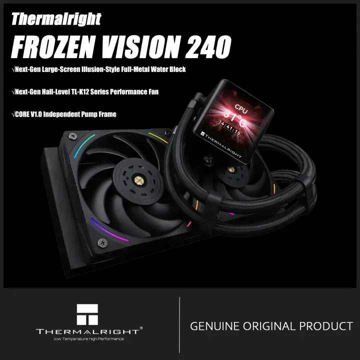 Thermalright FROZEN VISION 240 BLACK&WHITE AIO CPU Liquid Cooler Equipped  TL - K12 series performance fans 2.88 - inch display