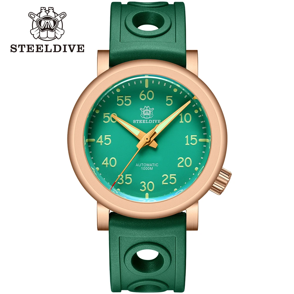 

STEELDIVE Official SD1910S Bronze Fully Automatic Mechanical Men's Wristwatch NH35 Movement Swiss C3 Luminous 100Bar Waterproof