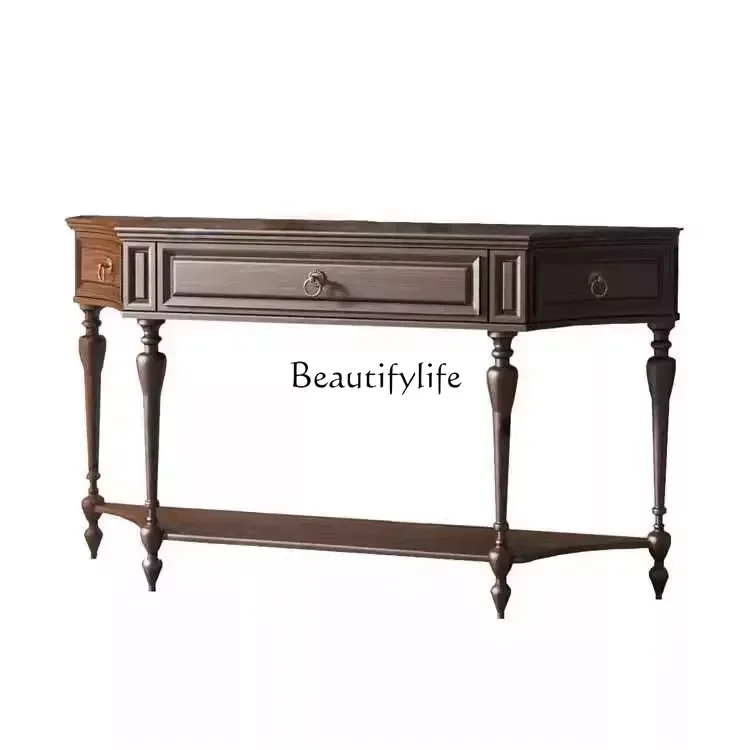 

pg46American rural retro semi-circular arc entry cabinet, antique French aisle corridor decorative cabinet