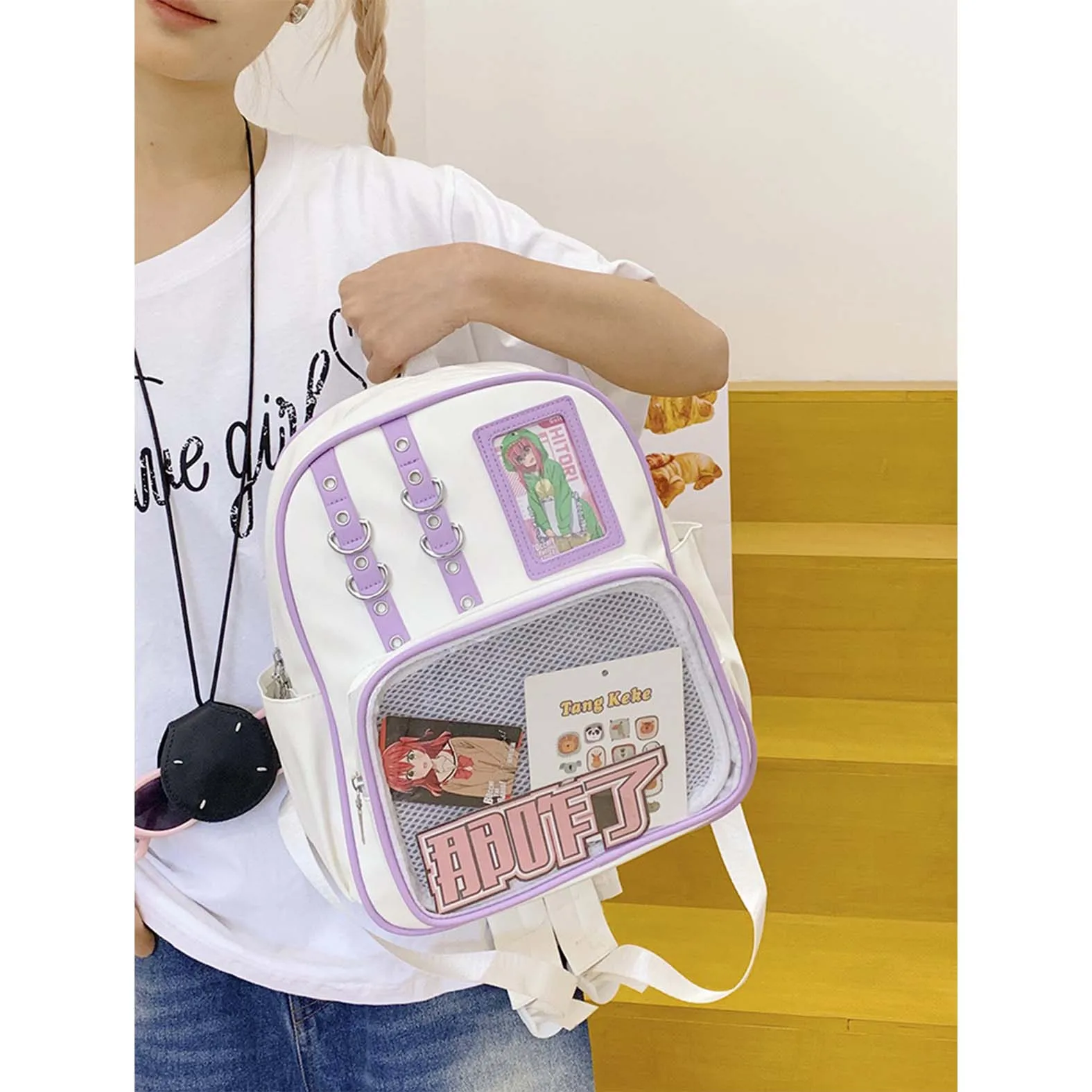 

New backpack for students, simple and casual, women's large capacity commuting, forest style backpack, anime pain bag, valley ch