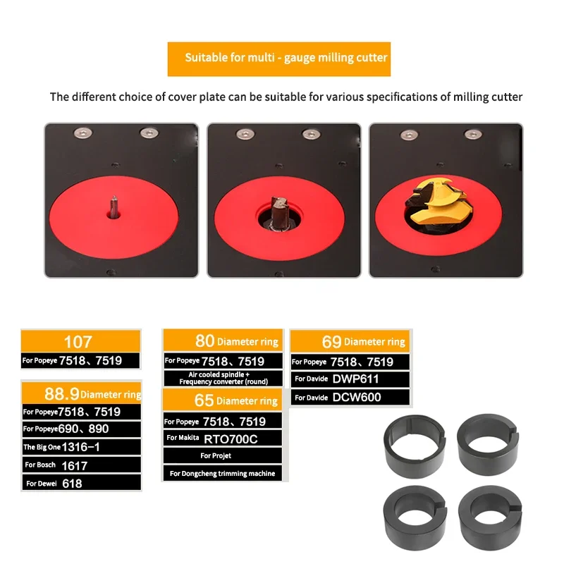 107 cnc Gravier maschine Heben Flip Tisch schwere Präzisions fräsmaschine Set Anhang Aluminium legierung Holz bearbeitung Trimm werkzeuge