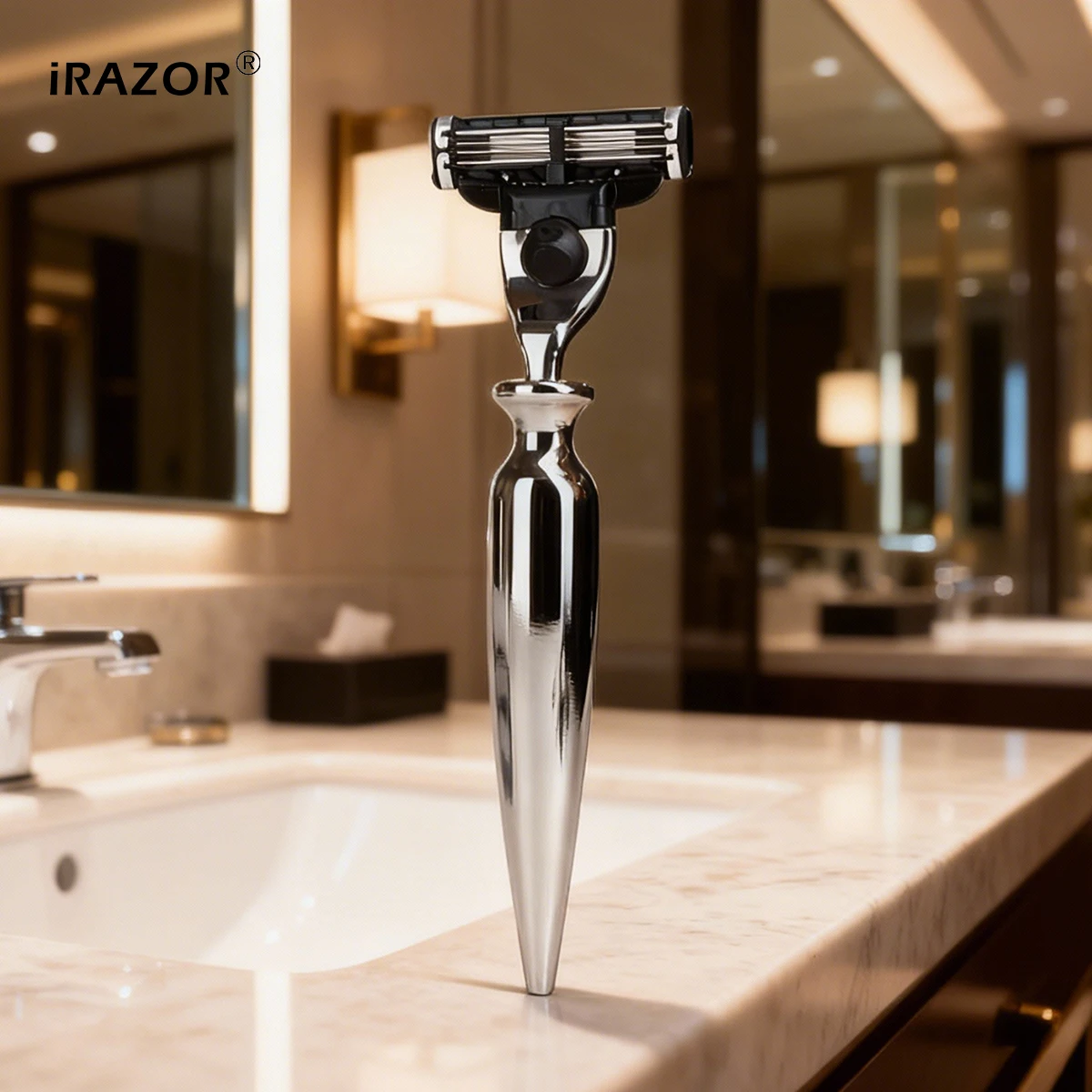iRAZOR Mach 3 Men's Manual Shaver 3 Layers Blades Fast Smooth Safe Hair Removal Tool for Barber Professional Husband Gift