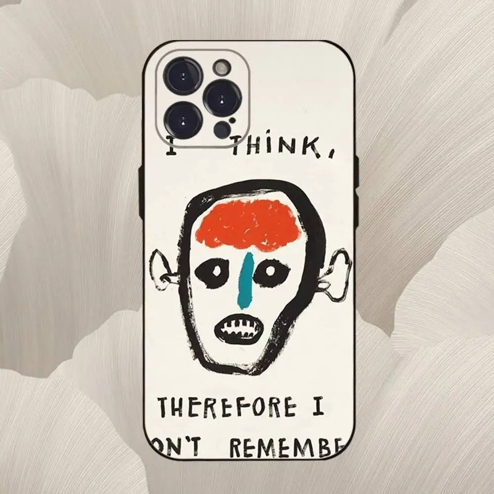 حافظة هاتف J-Jeans Michel B-Basquiats لهاتف iPhone 16,se4,15,14,13,12,11,Pro,X,XS,Max,XR,Plus,Mini غطاء أسود ناعم