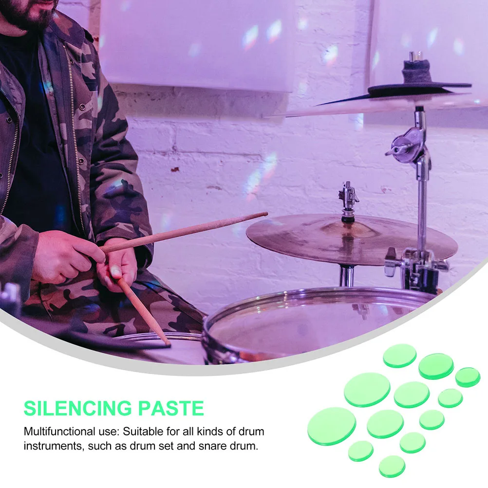 

24 Pcs Snare Drum Mute Pad Accessories Head Dampeners Gel Pads Practice Bass Green Dampening