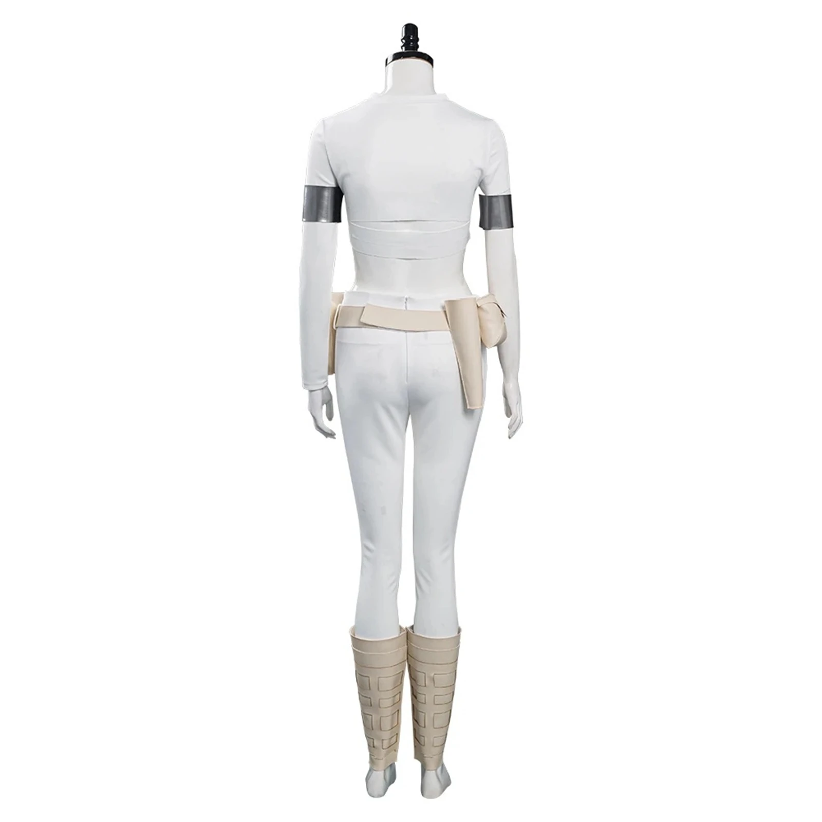 Fantasia Cosplay Padme Amidala para Mulher, Guerra dos Filmes, Traje de Halloween, Leggings com Arm Band, Acessórios para Adulto, 2 peças