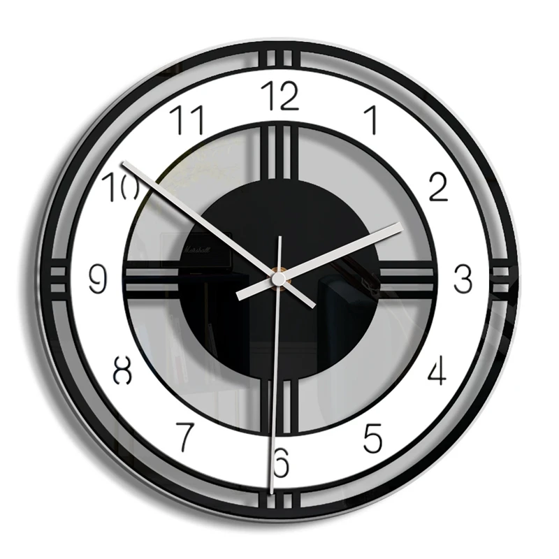 Grande horloge murale silencieuse en acrylique, horloge à quartz à piles, décoration d'intérieur, montre de cuisine, design moderne