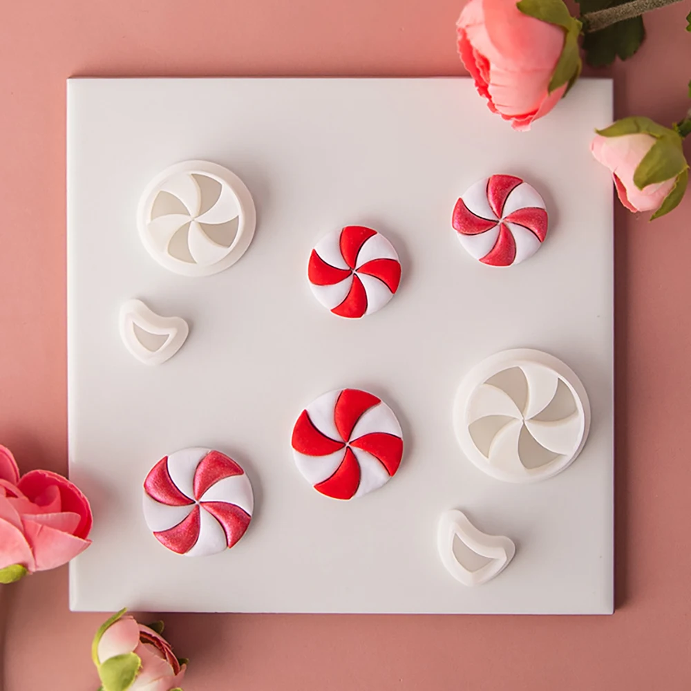 3D Windmill Flower Polymer Clay Cutters Geometric Earrings Jewelry Pendant Pottery Clay Dangle Handmade Cutting Die Tools