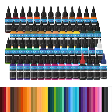1oz 54 Colors Professional Tattoo Ink for Body Art Natural Plant Micro Pigment Permanent Tattoo Ink for Body Art Paint 30ml