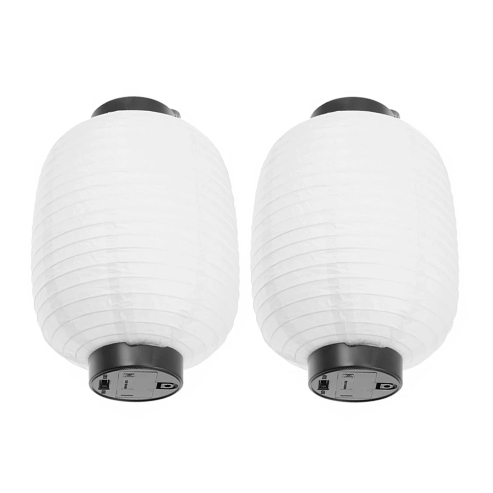 

2 pcs Japanese Lanterns Winter Melon Foldable Paper with Light White 15cm 29cm Party Wedding Decor Hanging Gifts Solar Lighting