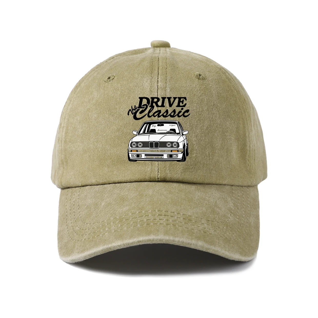 Drive Classic Car Graphic Vintage Washed Baseball Cap, Adjustable Unisex Dad Hat, Casual Gift
