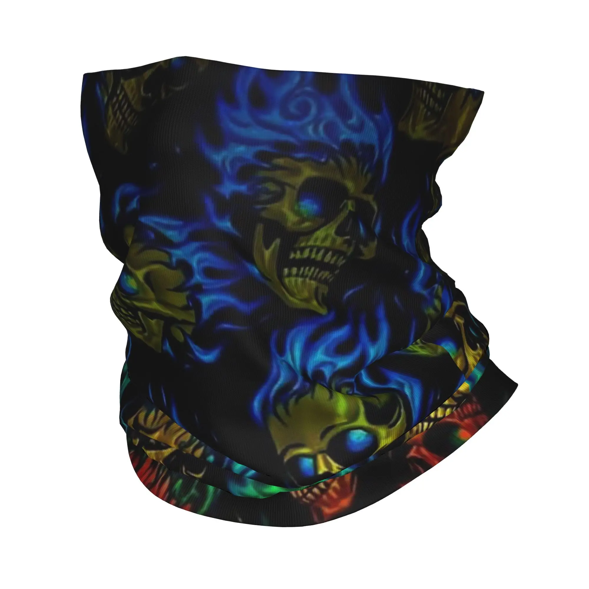 

Fire Edgy Skull Print Bandana Neck Cover Printed Wrap Scarf Multifunction Headwear Cycling Unisex Adult