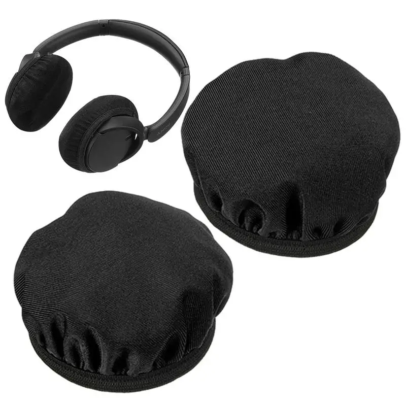 1 Pair Comfortable Sweat Absorption Elastic Protective Stretchable Dust Proof Earpad Soft Washable Headset Covers For Headphones