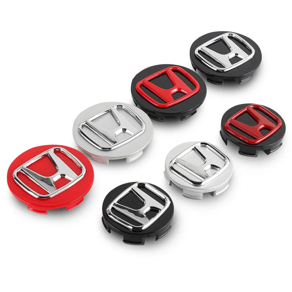 4PCS 58MM/69MM Car Wheel Center Hub Caps Tire Rim Covers Auto Accessories For Honda CITY CIVIC Mugen Pilot Type R Type S Insight