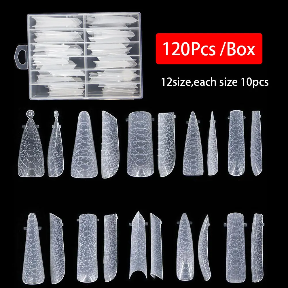 120Pcs/Box NEW Nail Plastic Forms For UV Gel Quick Building Extension Mold Top Form False Nail Tips Dual Form