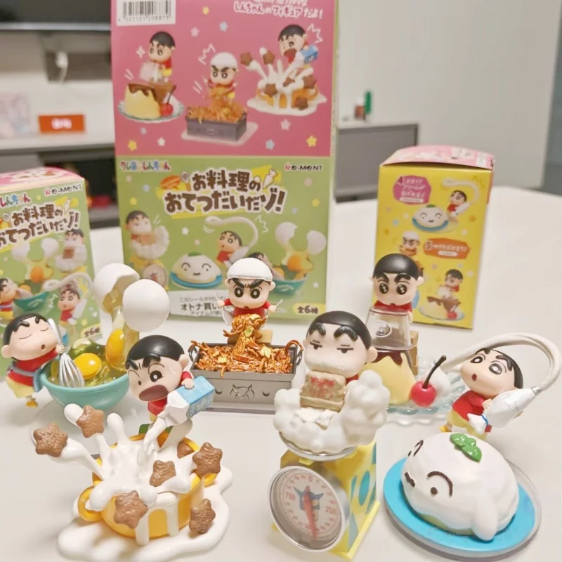リーメント クレヨンしんちゃん オリジナル ブラインドボックス クッキングシリーズ コレクタブルフィギュア デスクトップオーナメント ルームデコレーション ギフト カスタムフィギュア