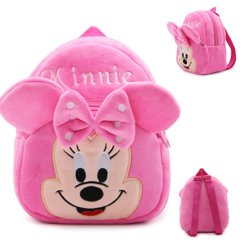 Anime Disney Mickey Mouse Plush Backpack Cartoon Cute Minnie Children Schoolbag Kindergarten Bag Kids Backpacks Birthday Gifts