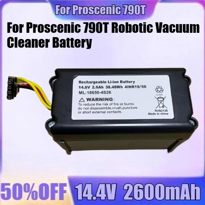 

New 14.4V 2600mAh Replacement Battery for Proscenic 790T Robotic Vacuum Cleaner Battery