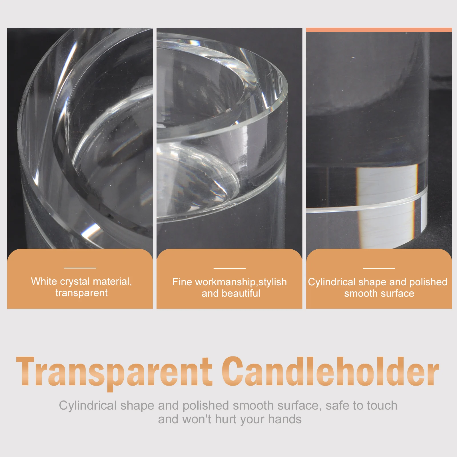 

European Style Crystal Candlestick Glass Clear Holder Wedding Birthday Home Decor Holder for Parties Celebrations