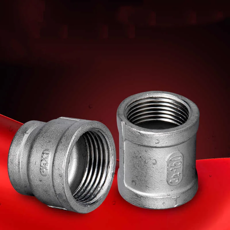 304 stainless steel inner threaded pipe clamp, internal thread water heating straight joint1/2 