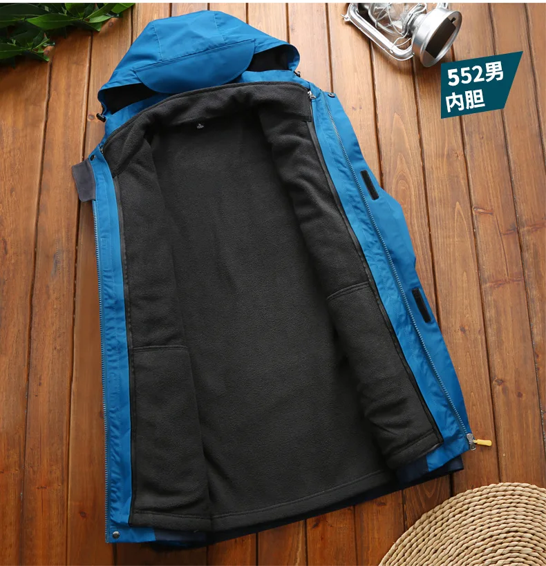 2022 Winter 2 In 1 Warm Jacket Sportwear Ski Camping Coat Waterproof Outdoor Jacket Men Windbreaker Climbing Hiking Coats