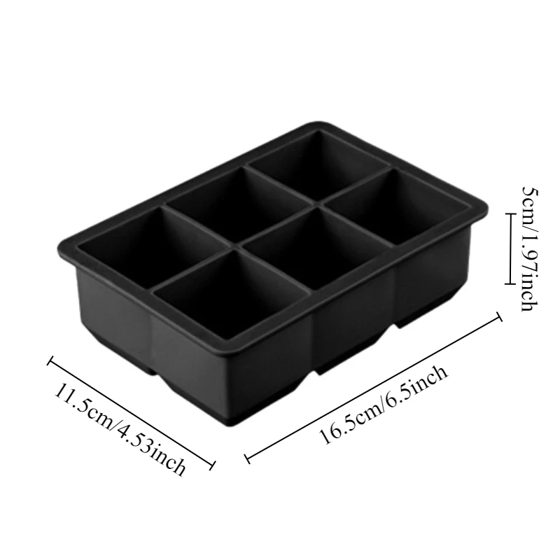 1/2pcs 6/8 compartments large ice lattice mold silicone easy release ice cube square tray mold DIY ice cube tray