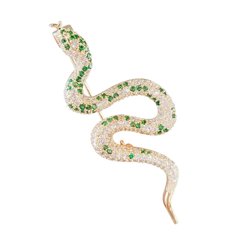 Unique Zodiac Snake Brooches For Women Men Luxury Snake Animal Brooch Versatile Shiny Corsage Clothing Accessories Birthday Gift
