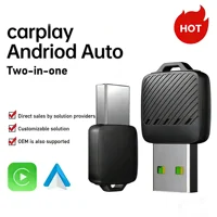 Adaptador Inalámbrico 2 en 1 para Android Auto, Dongle Inalámbrico para CarPlay, Sistemas Inteligentes para Automóviles, Caja Inteligente con IA para Automóviles, CarPlay con Cable
