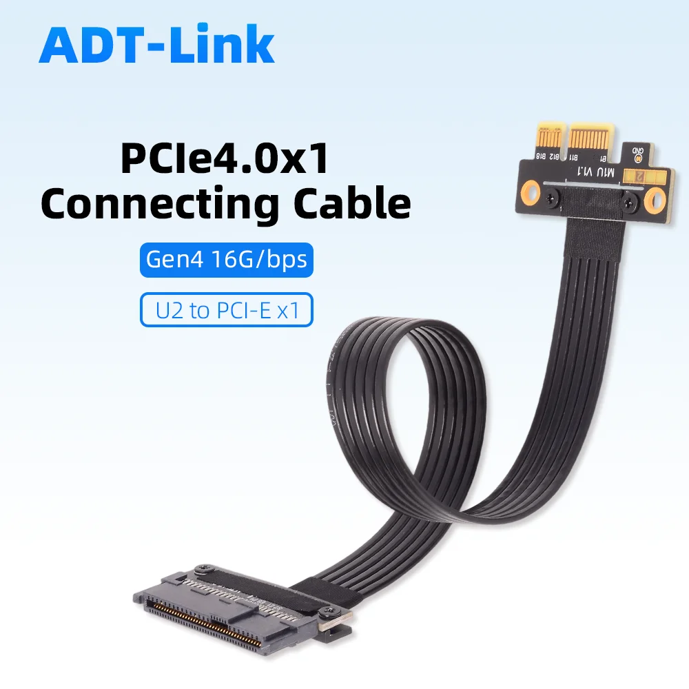 

PCI Express 4.0 X1 To U.2 SSD SFF-8639 Extension Cable Gen4 U.2 SFF 8639 SSD To PCIe X1 Slot Riser Adapter 16Gbps Customization