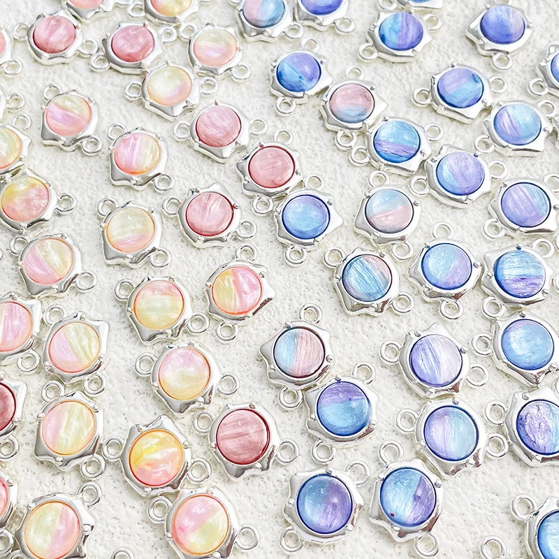 8 قطع من سبائك ثنائية اللون، حلقة معلقة مزدوجة، قلادة توصيل DIY لتصنيع مجوهرات الأزياء والسوار وإكسسوارات القلادة