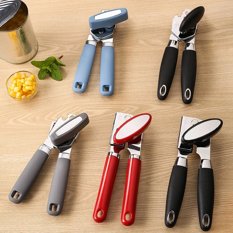 Heavy Duty Can Opener Bottle Openers Rust Proof Oversized Handheld Easy Turn Knob Multifunctional Stainless Steel Kitchen Tool