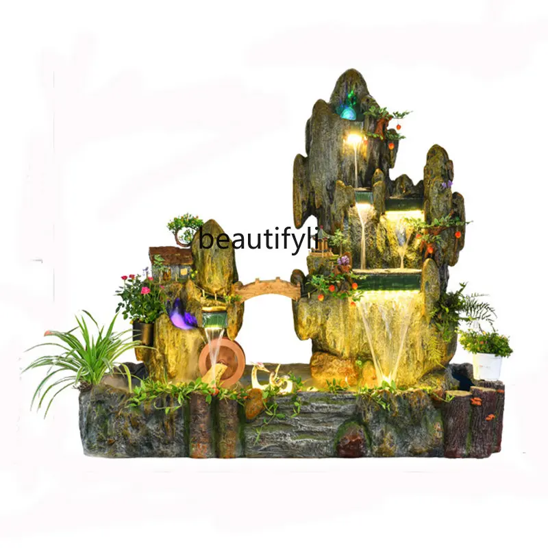 

Fish Pond Large Artificial Mountain and Fountain Landscape Soft Furnishings Living Room Garden Corner Decoration