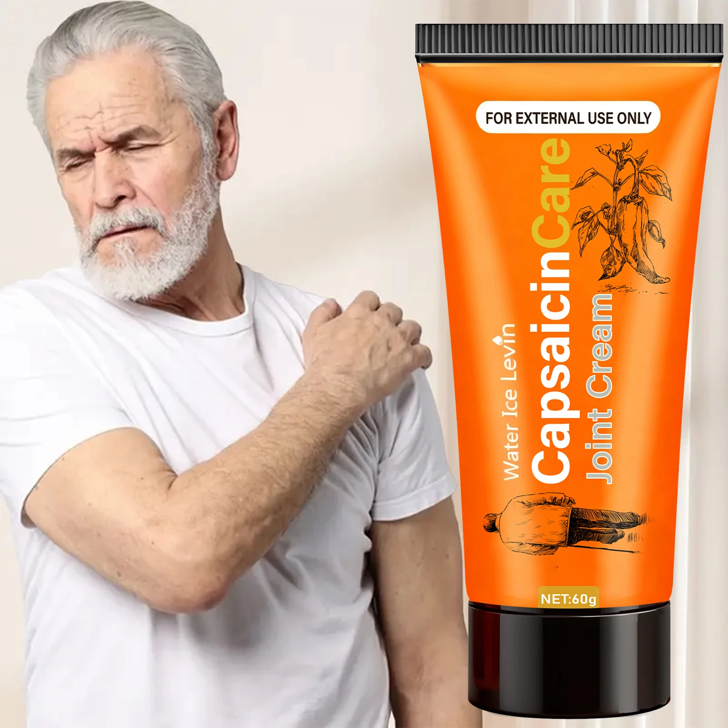Capsaicin Care Joint Cream for Targeted Relief & Moisturizing with Glucosamine & Vitamin C.