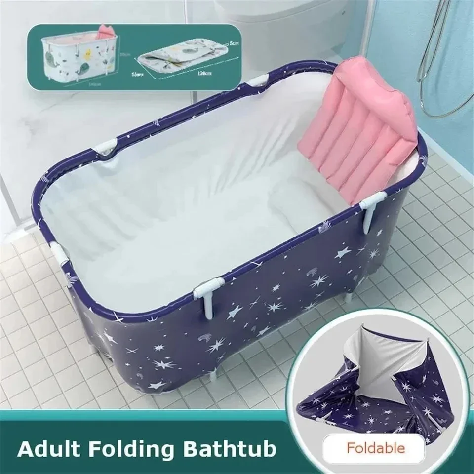 Faltbare rechteckige Badewanne häusliche Pflege tragbare blaue Himmel einweichen faltbare Spa Erwachsenen Badewanne