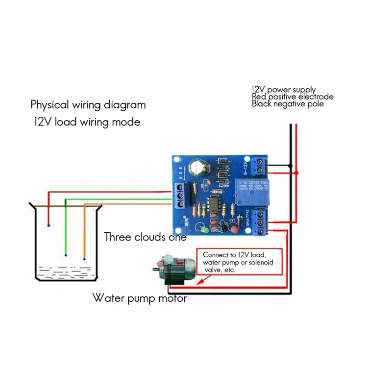 액체 수위 컨트롤러 센서 자동 펌핑 수위 감지 워터 펌프 제어 회로 기판, 12V, 2 개