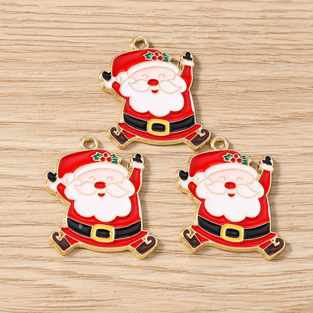Tusember 10 Stück Emaille-Weihnachts-Lebkuchenhaus-Charms für Weihnachten, Halsketten, Ohrringe, Armbänder, Anhänger, Basteln – Detail 6