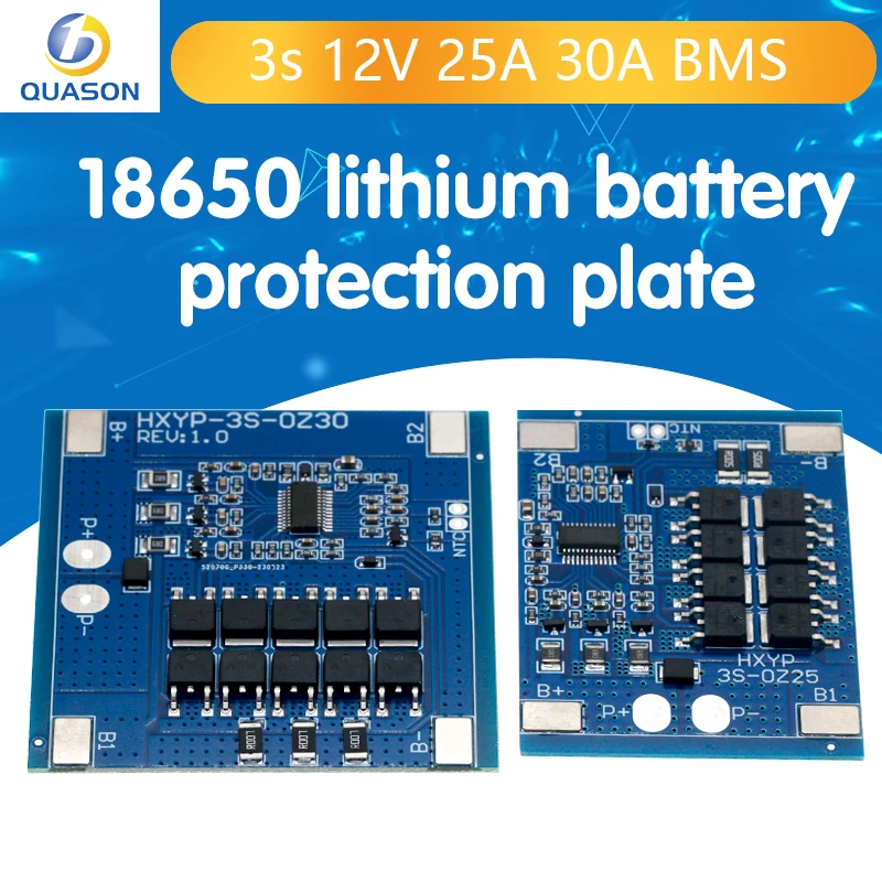 3S 12V 25A 30A BMS 18650 Lithium Battery Protection Board 11.1V 12.6V Anti-Overcharge With Balance And Temperature Control