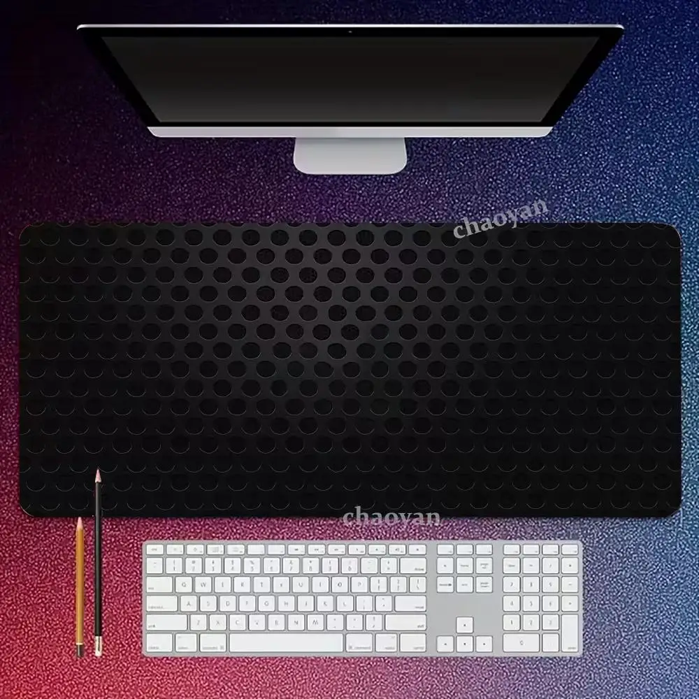 

Черный коврик для мыши с текстурой пчелиных сот, большой, для компьютера, офиса, игр, XXL, резиновый, противоскользящий, для игровой клавиатуры и мыши, длинный коврик для стола