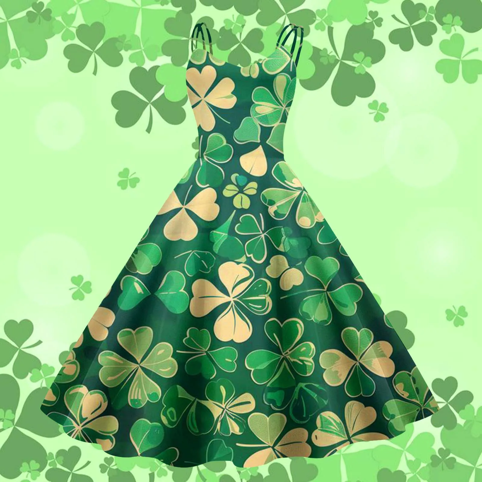 2025 St. Patricks Day Dresses for Woman Green Holiday Cosplay Costume Sleeveless Sexy Slip Dress Girl Elegant Streetwear