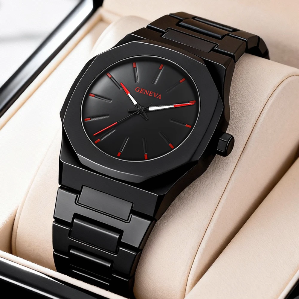 1-piece new watch, polygonal dial, fashionable and trendy accessory for outfit coordination, with a premium feel