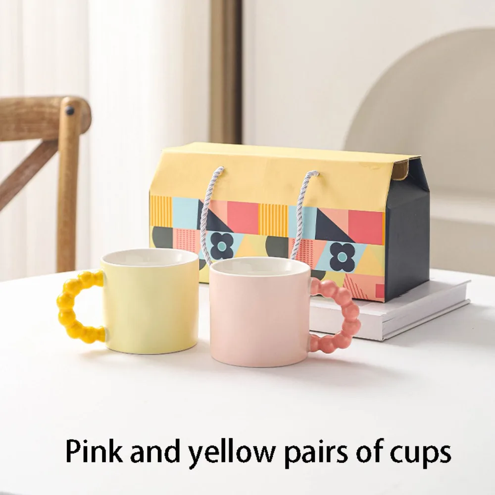 

Macaron Color-Blocking Ceramic Water Cup High Appearance Level Creative Design Ceramic Cup Practical Use Simple Matte Milk Cup