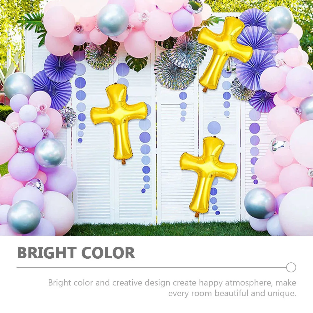 

2Pcs Large Cross Balloons Aluminum Foil Balloon for Wedding Party Baptism Decoration Festive Background Balloon for Photos