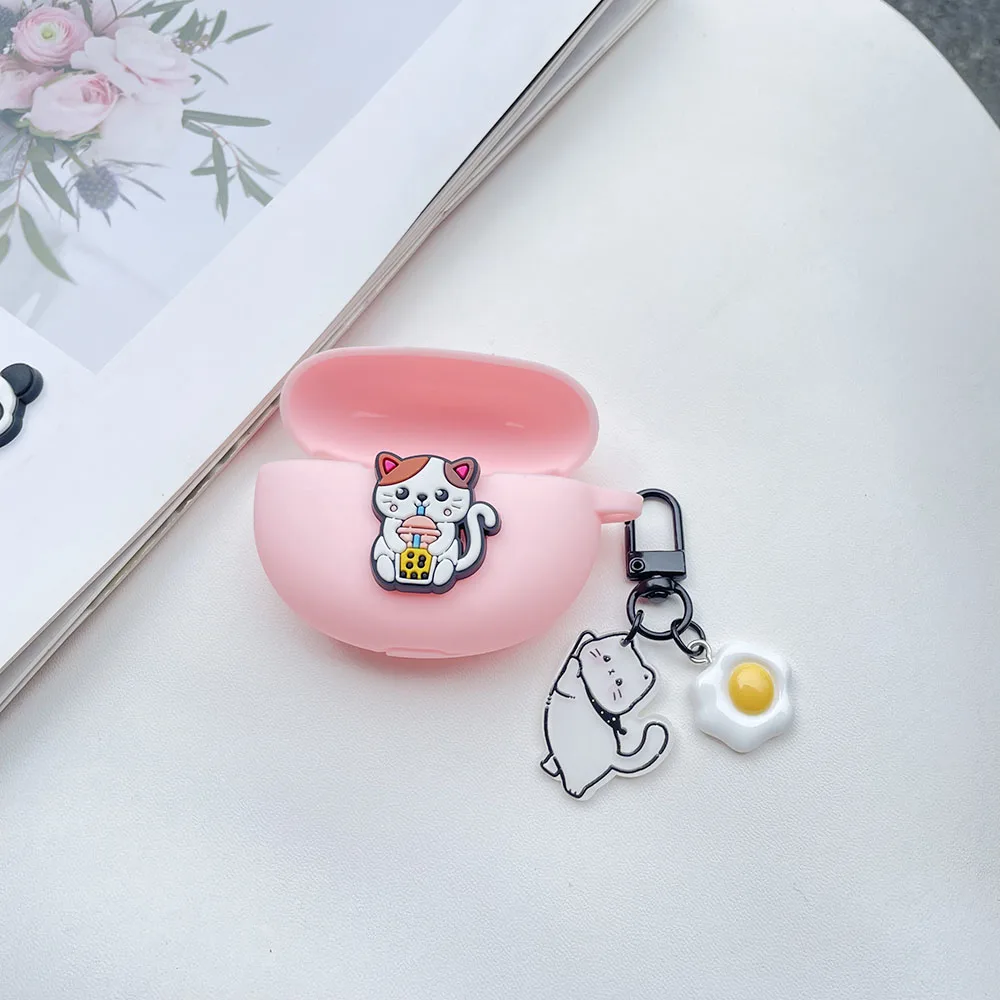 For Beats Solo Buds Case Cute Cat Silicone Earphone Case with Keychain for Beats Solo Buds cover