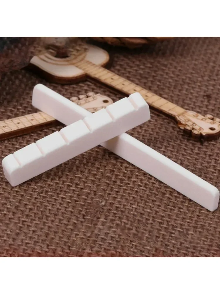 Jeu d'écrous/selle pour guitare classique à 6 cordes, pièces de pont en os de bétail, taille 80mm/52mm pour acoustique, ton blanc ivoire