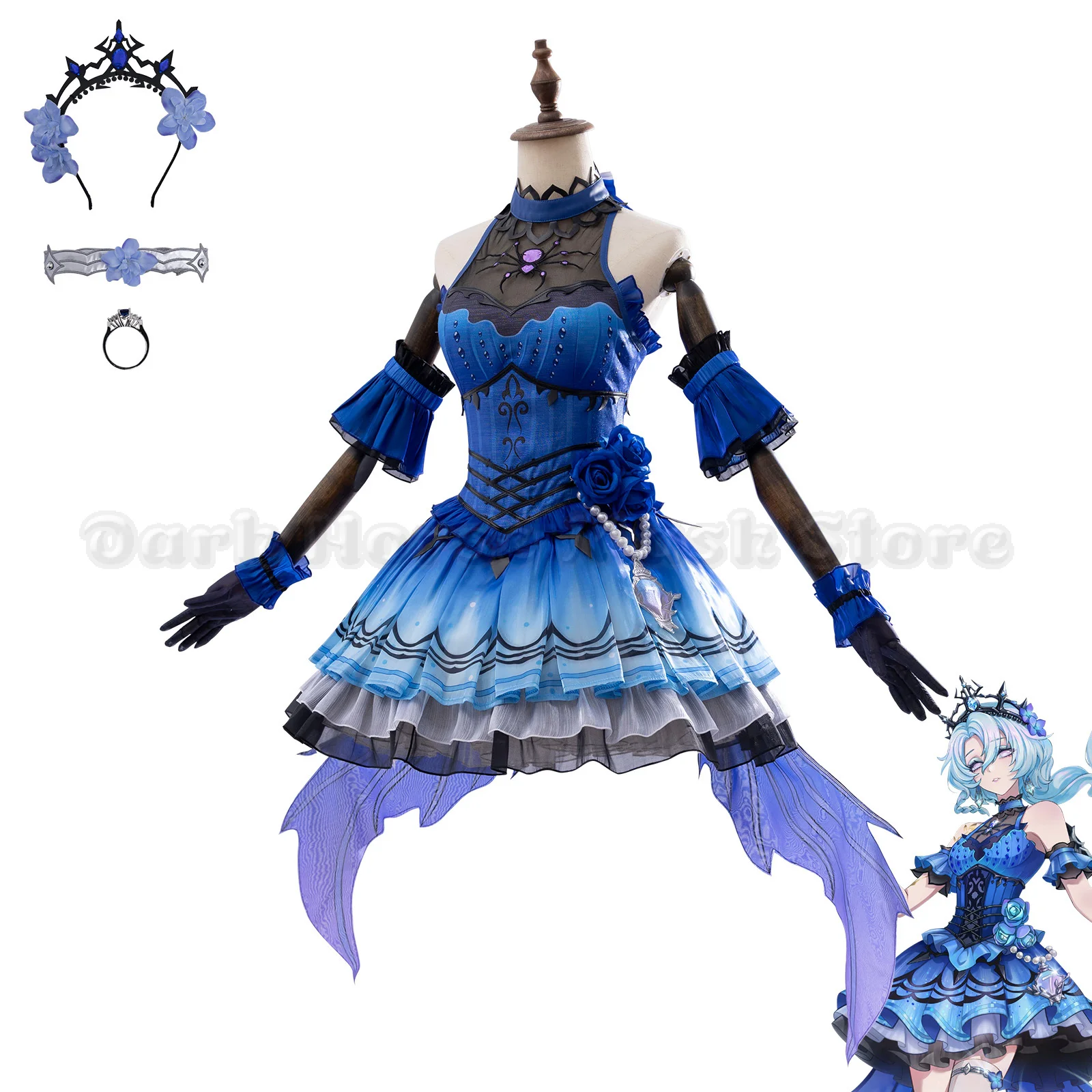 Anime Game Identity V Grace the Naiad Dream Guide Cosplay Costume Outfit Grace Dress Halloween Carnival Party Role Play Clothes