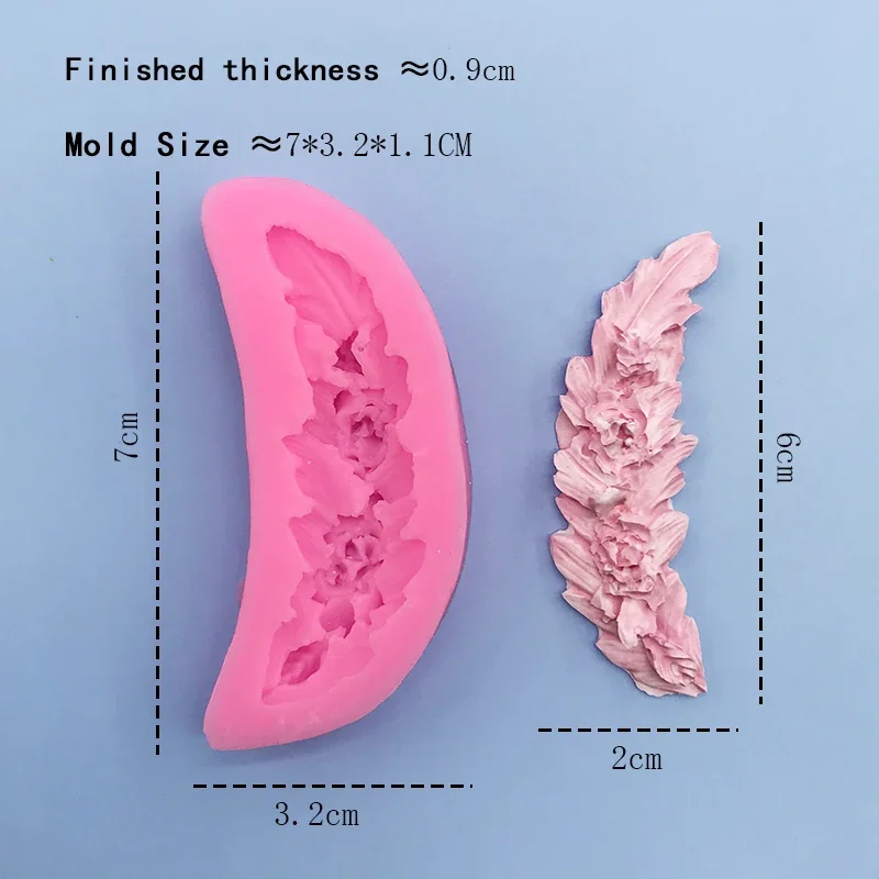 DIY باقة ريشة قالب من السيليكون الخبز الشوكولاته فندان العفن جارلاند كعكة المحيطة قالب الزخرفية