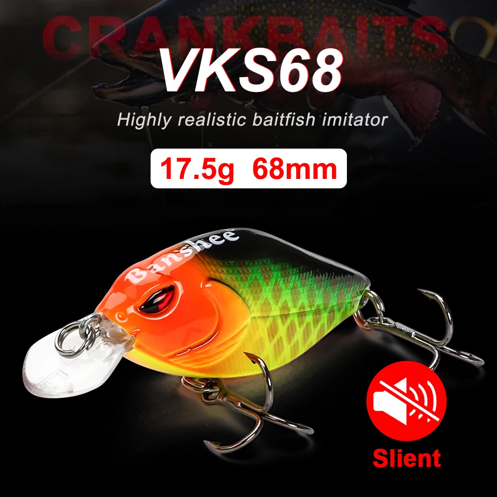 Banshee 58/68mm 9/17.5g Crankbaits Fishing Lure Floating Artificial Jerk Hard Bait Wobblers for Trolling Pike Bass Perch Minnow